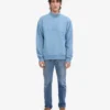 Bio-Pullover mit Troyer – Seaside Blue