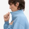 Bio-Pullover mit Troyer – Seaside Blue