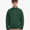 Bio-Pullover mit Troyer – Smaragdgrün