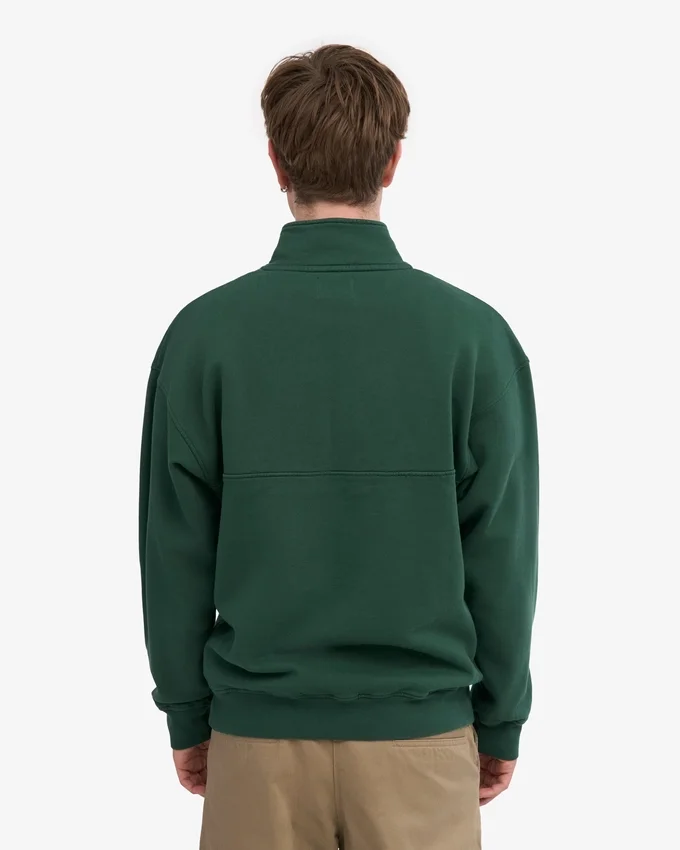 Bio-Pullover mit Troyer – Smaragdgrün