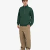 Bio-Pullover mit Troyer – Smaragdgrün