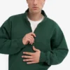 Bio-Pullover mit Troyer – Smaragdgrün