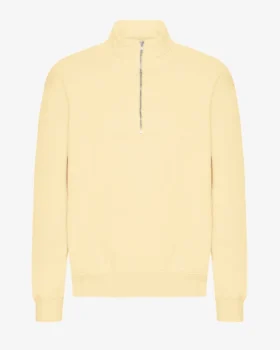 Bio-Pullover mit Troyer – Soft Yellow