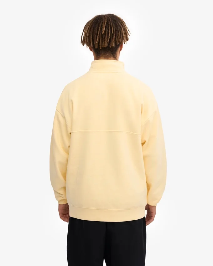 Bio-Pullover mit Troyer – Soft Yellow