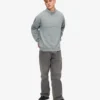 Bio-Pullover mit Troyer – Stahlblau