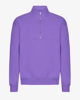 Bio-Pullover mit Troyer – Ultraviolett