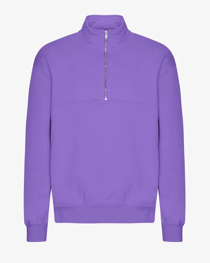 Bio-Pullover mit Troyer – Ultraviolett