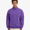 Bio-Pullover mit Troyer – Ultraviolett