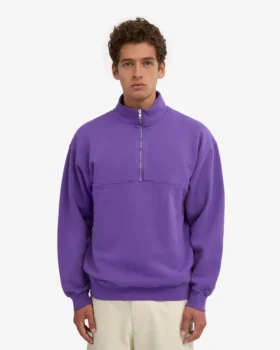 Bio-Pullover mit Troyer – Ultraviolett