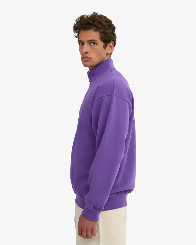 Bio-Pullover mit Troyer – Ultraviolett
