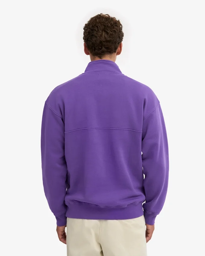 Bio-Pullover mit Troyer – Ultraviolett