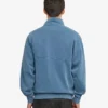 Bio-Pullover mit Troyer – verblasstes Indigo