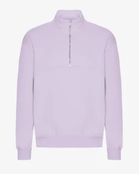Bio-Pullover mit Troyer – Zartes Lavendel