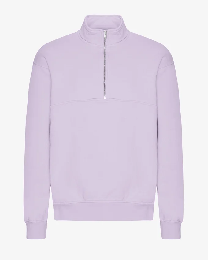 Bio-Pullover mit Troyer – Zartes Lavendel