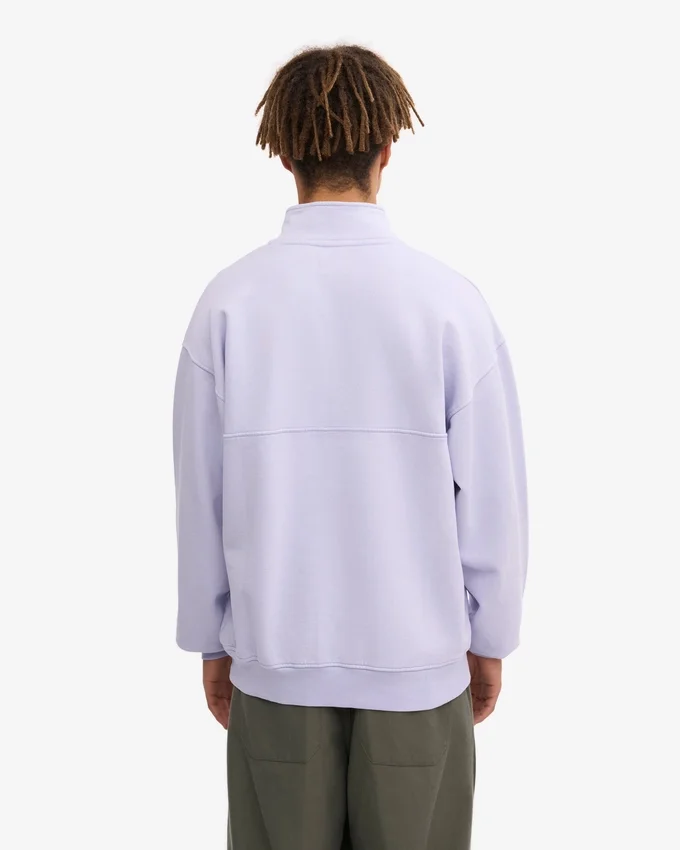 Bio-Pullover mit Troyer – Zartes Lavendel