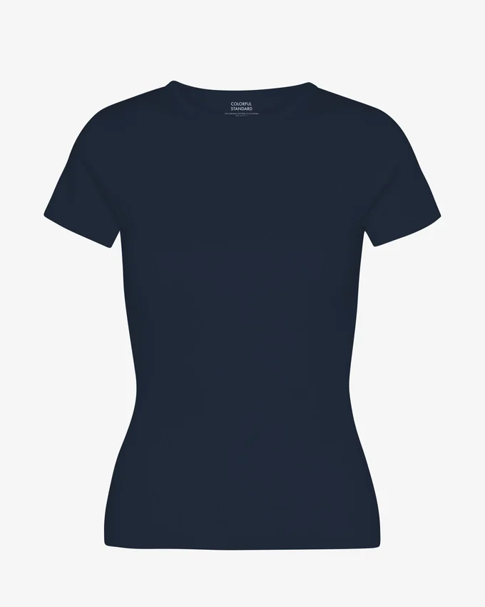 Bio-Ripp-T-Shirt – Marineblau