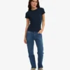 Bio-Ripp-T-Shirt – Marineblau