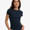 Bio-Ripp-T-Shirt – Marineblau
