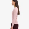 Bio-Ripp-T-Shirt mit langen Ärmeln für Damen – Faded Pink