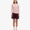 Bio-Ripp-T-Shirt mit langen Ärmeln für Damen – Faded Pink