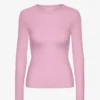 Bio-Ripp-T-Shirt mit langen Ärmeln für Damen – Kirschblüte