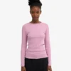 Bio-Ripp-T-Shirt mit langen Ärmeln für Damen – Kirschblüte
