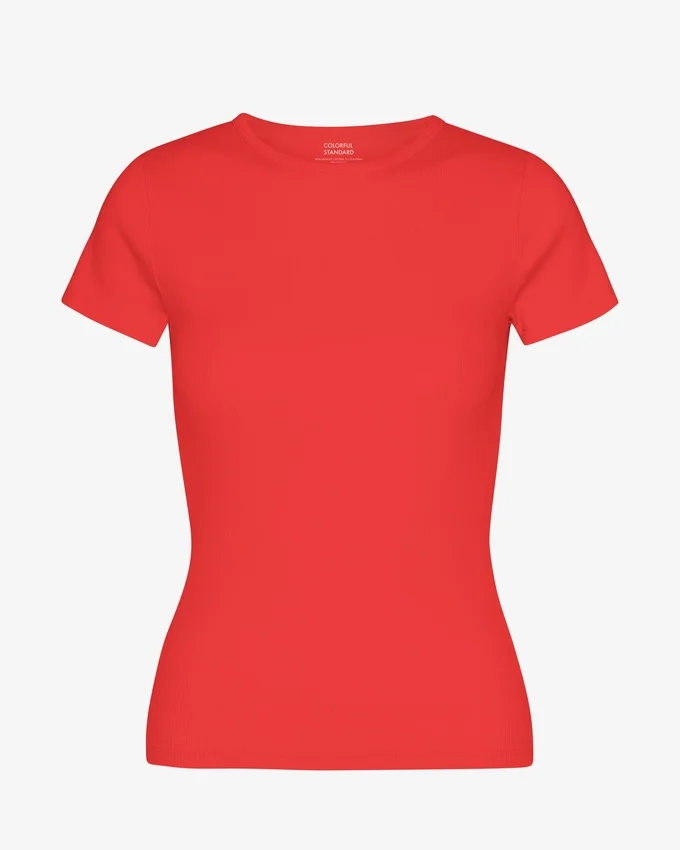 Bio-Ripp-T-Shirt – Red Tangerine