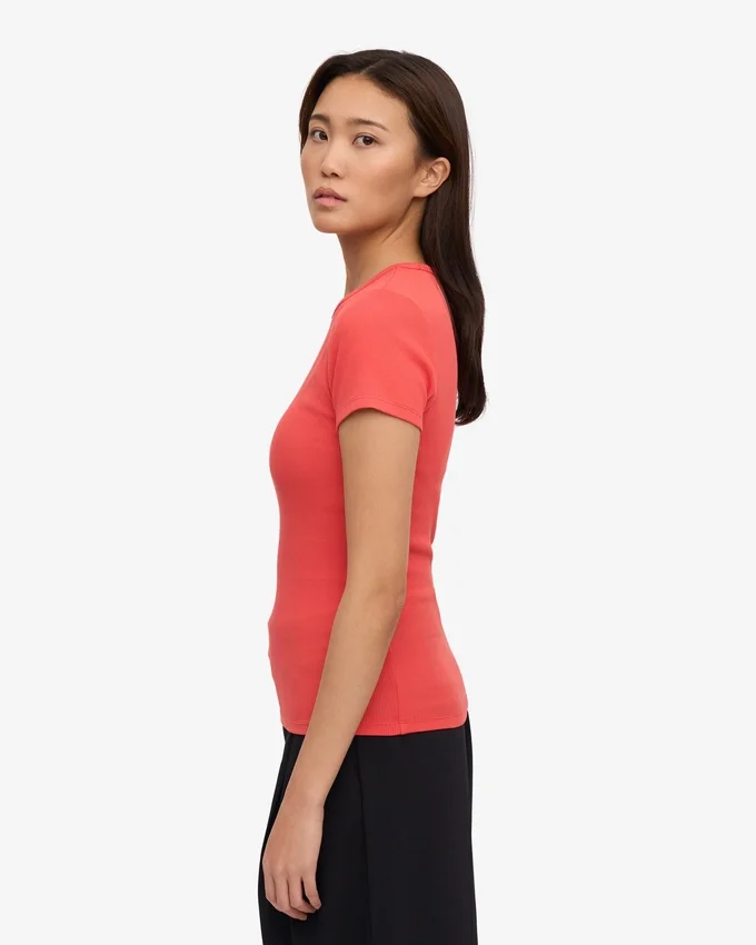 Bio-Ripp-T-Shirt – Red Tangerine