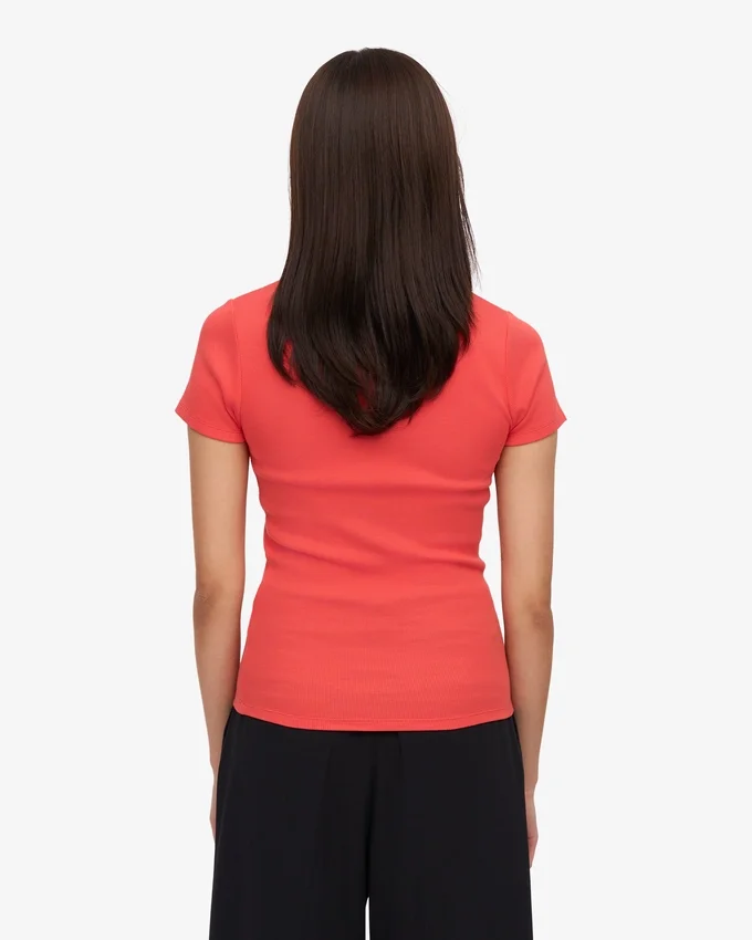 Bio-Ripp-T-Shirt – Red Tangerine