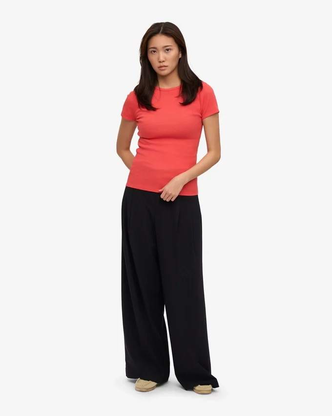 Bio-Ripp-T-Shirt – Red Tangerine