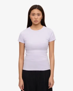 Bio-Ripp-T-Shirt – Zartes Lavendel