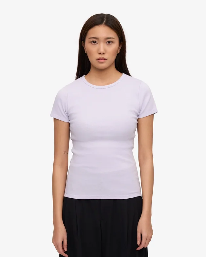 Bio-Ripp-T-Shirt – Zartes Lavendel