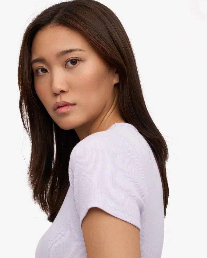 Bio-Ripp-T-Shirt – Zartes Lavendel