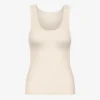Bio-Ripp-Tanktop für Damen – Elfenbeinweiß