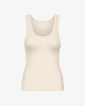 Bio-Ripp-Tanktop für Damen – Elfenbeinweiß