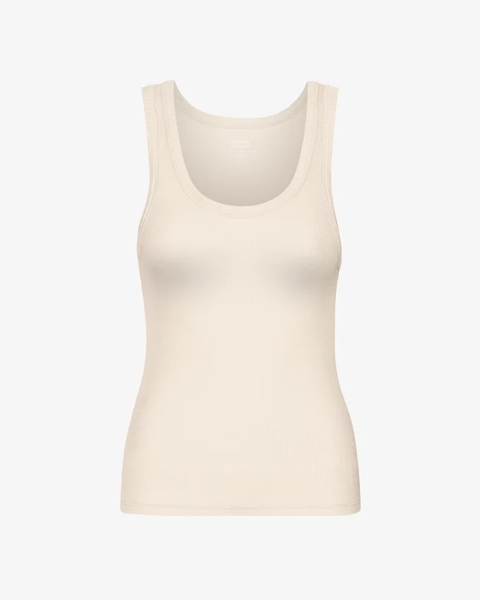 Bio-Ripp-Tanktop für Damen – Elfenbeinweiß
