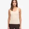 Bio-Ripp-Tanktop für Damen – Elfenbeinweiß