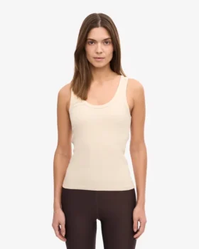 Bio-Ripp-Tanktop für Damen – Elfenbeinweiß