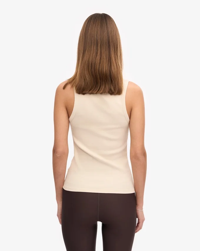 Bio-Ripp-Tanktop für Damen – Elfenbeinweiß