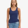 Bio-Ripp-Tanktop für Damen – Marineblau