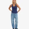 Bio-Ripp-Tanktop für Damen – Marineblau