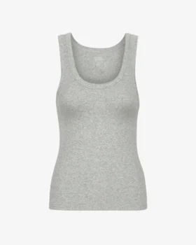 Bio-Ripp-Tanktop für Damen – Meliert-Grau
