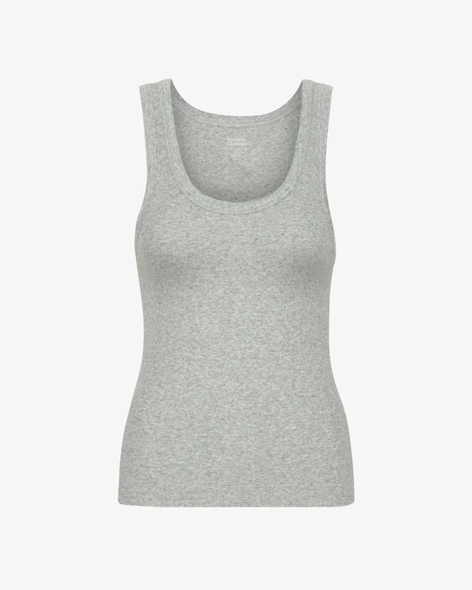 Bio-Ripp-Tanktop für Damen – Meliert-Grau