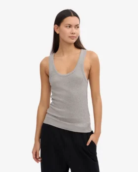 Bio-Ripp-Tanktop für Damen – Meliert-Grau