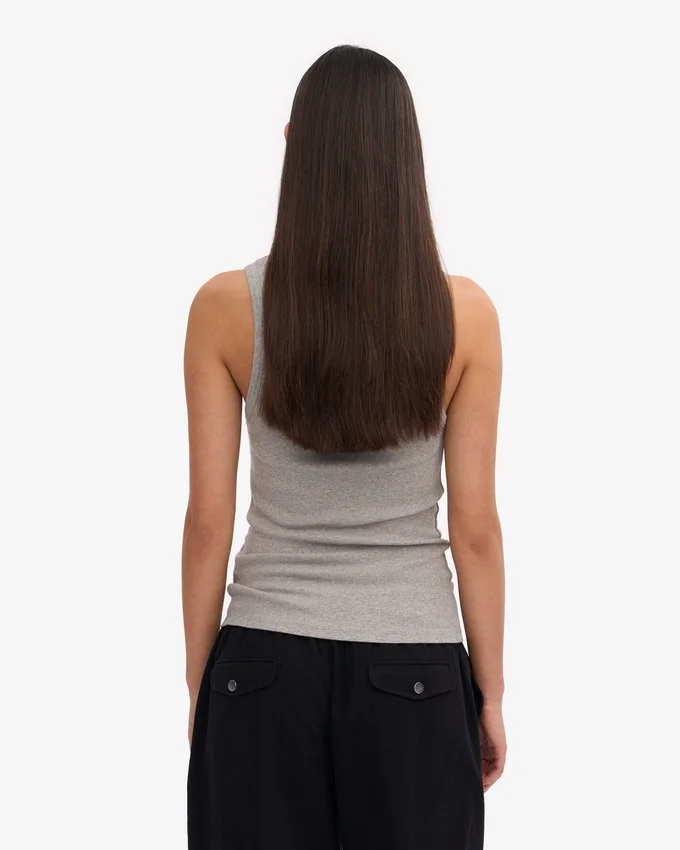 Bio-Ripp-Tanktop für Damen – Meliert-Grau