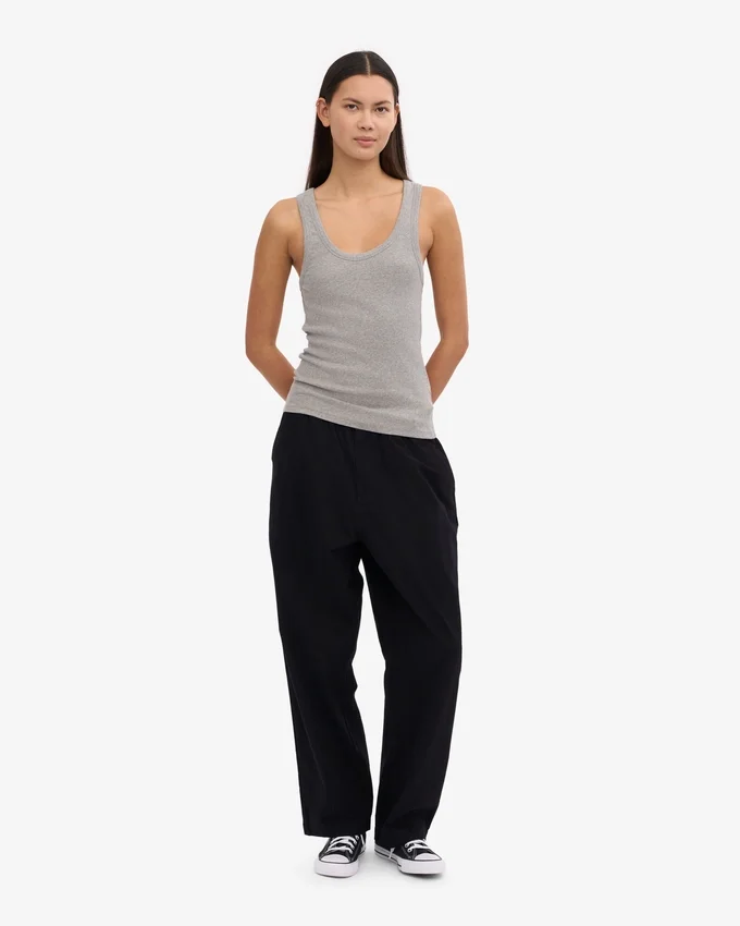 Bio-Ripp-Tanktop für Damen – Meliert-Grau