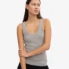 Bio-Ripp-Tanktop für Damen – Meliert-Grau