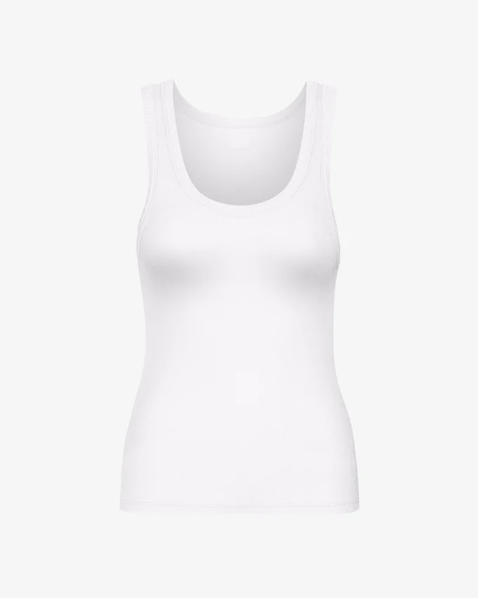 Bio-Ripp-Tanktop für Damen – Optisches Weiß