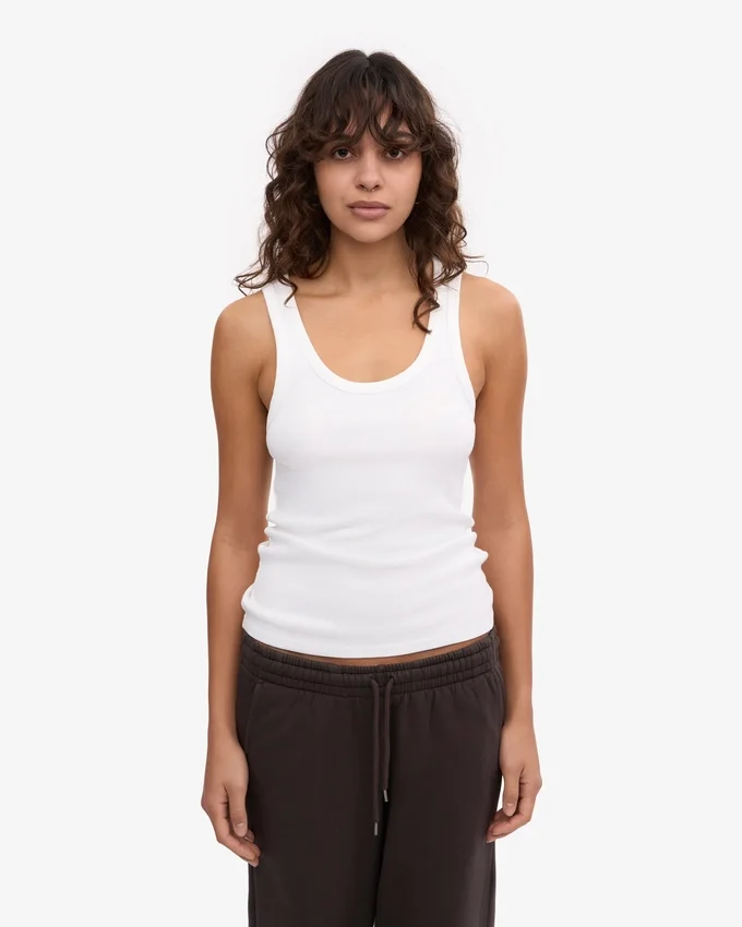 Bio-Ripp-Tanktop für Damen – Optisches Weiß