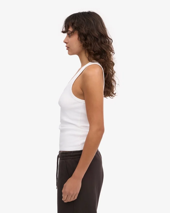 Bio-Ripp-Tanktop für Damen – Optisches Weiß